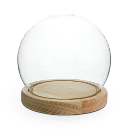 Üveggömb fa talppal 13cm
