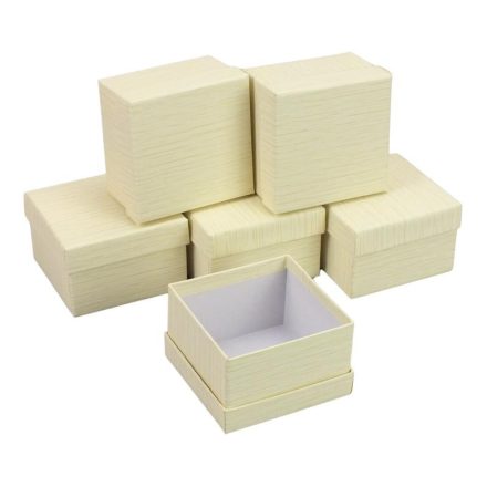 Papírdoboz négyzet 8,5*8,5cm bézs 6db/szett
