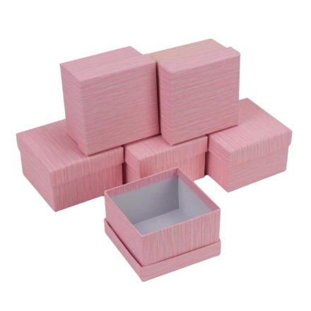 Papírdoboz négyzet 8,5*8,5cm rózsaszín 6db/szett