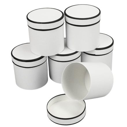 Papírdoboz henger fehér fekete csíkkal 11*11cm 6db/csomag