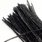 Csillámos zsenília drót - fekete 100db/cs