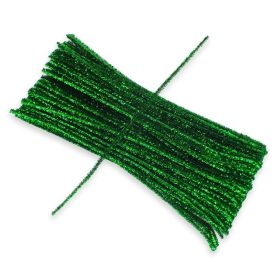 Csillámos zsenília drót - zöld 100db/cs Csillámos zsenília drót - zöld 100db/cs