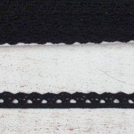 Pamut csipke fekete színű 1 cm x  2m