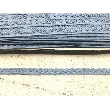 Ódonkék pamut csipke 1cm