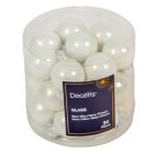 Üveggömb akasztós téli fehér 2,5cm 24db-os