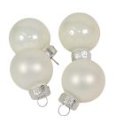 Üveggömb akasztós téli fehér 2,5cm 24db-os