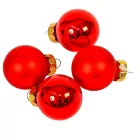 Üveg gömb akasztós piros 2,5cm 24db-os