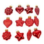 Üveg forma akasztós  piros 4cm 12db-os csomag