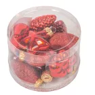 Üveg forma akasztós  piros 4cm 12db-os csomag