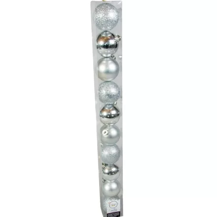 Műanyag gömb ezüst 6cm 10db-os