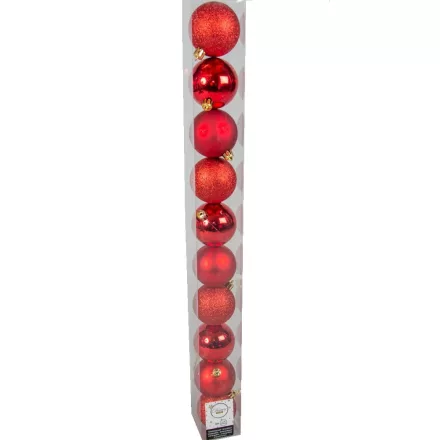 Műanyag gömb karácsony piros 6cm 10db-os