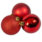 Műanyag gömb karácsony piros 6cm 10db-os