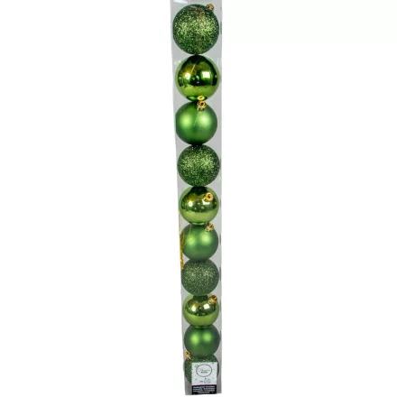 Műanyag gömb fenyő zöld 6cm 10db-os