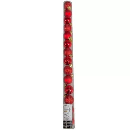 Műanyag gömb karácsony piros 3cm 14db-os