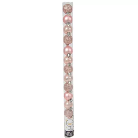 Műanyag gömb rózsaszín 3cm 14db-os