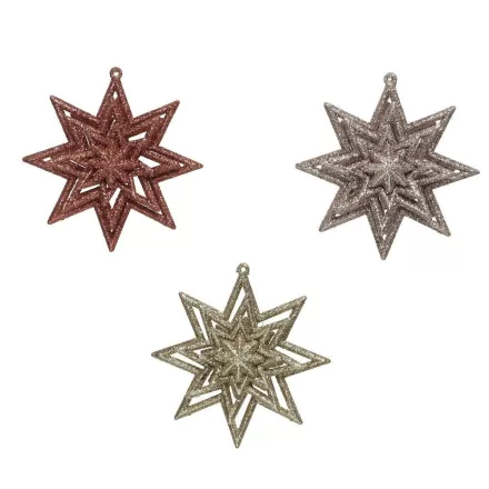 Csillagdísz műanyag akasztós 11cm