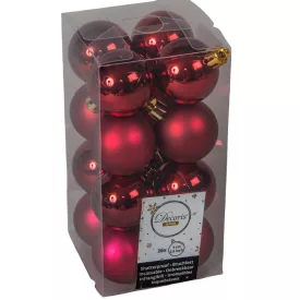 Műanyag gömb bordó 4cm 16db-os csomag