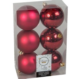 Műanyag gömb bordó 8cm 6db-os