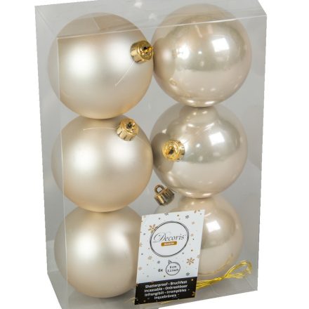 Műanyag gömb gyöngy 8cm 6db-os