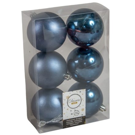 Műanyag gömb éjkék 8cm 6db-os