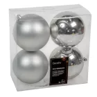 Műanyag gömb ezüst 10cm 4db-os