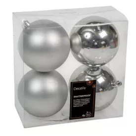 Műanyag gömb ezüst 10cm 4db-os