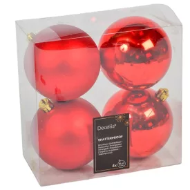 Műanyag gömb karácsony piros 10cm 4db-os