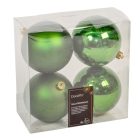 Műanyag gömb fenyő zöld 10cm 4db-os csomag