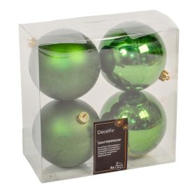 Műanyag gömb fenyő zöld 10cm 4db-os csomag