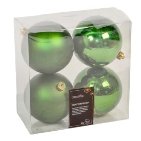 Műanyag gömb fenyő zöld 10cm 4db-os csomag