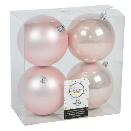 Műanyag gömb rózsaszín 10cm 4db-os