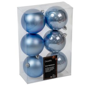 Műanyag gömb égkék 8cm 6db-os