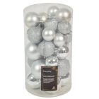 Műanyag gömb ezüst 4-5-6cm 30db-os