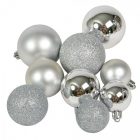 Műanyag gömb ezüst 4-5-6cm 30db-os