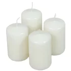 Lakkozott adventi gyertya 80x50mm fehér  4db/csom (db ár)
