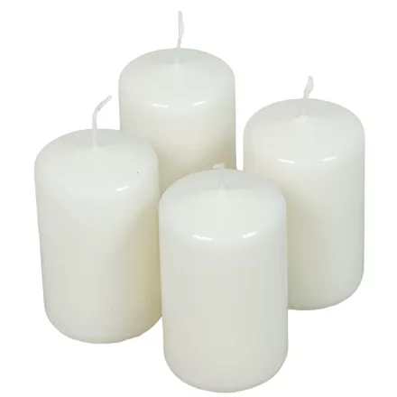 Lakkozott adventi gyertya 80x50mm fehér  4db/csom (db ár)