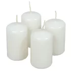Lakkozott adventi gyertya 70x40mm fehér 4db/csom (db ár)