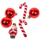 Figurás gömb karácsony piros 4,2cm 10db-os