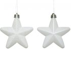 Csillag műanyag fehér 7,5cm  6db-os csomag