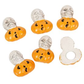 Tök koponyával öntapadós poly 3,5cm 6db-os Tök koponyával öntapadós poly 3,5cm 6db-os