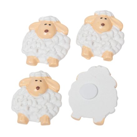 Bárányöntapadós poly fehér 3,8cm 4db-os csomag
