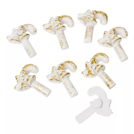 Cukorkabot poly arany-fehér  3,3cm 8db-os csomag