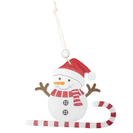 Hóember cukokabot szánkón akasztós 10cm