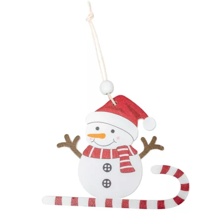 Hóember cukokabot szánkón akasztós 10cm