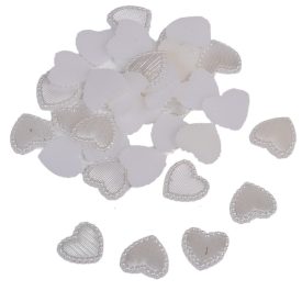 Szív gyönggyel műa. fehér 1,4cm 36db-os Szív gyönggyel műa. fehér 1,4cm 36db-os