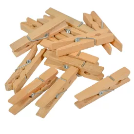 Fa csipesz natúr 4,8cm 12db-os