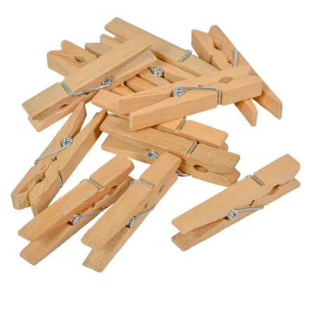 Fa csipesz natúr 4,8cm 12db-os