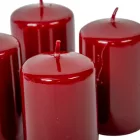 Lakkozott adventi gyertya 80x50mm bordó 4db/csom (db ár)