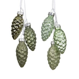 Üveg toboz zöld 6cm 3db-os csomag Üveg toboz zöld 6cm 3db-os csomag