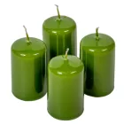 Lakkozott adventi gyertya 70x40mm oliva  4db/csom (db ár)